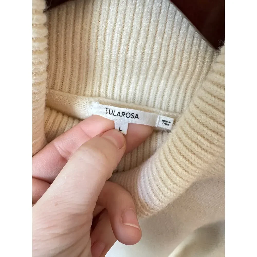 TULAROSA NWT RaeLynn Sweater Puff Sleeve Ivory Size Large Revolve Winter Neutral - Picture 3 of 9